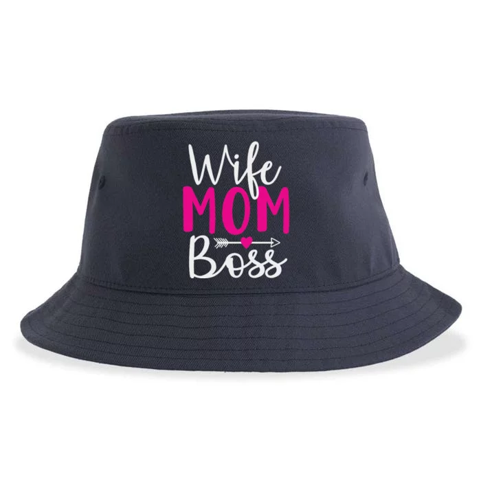 Wife Mom N Boss N Hustle New Mothers Day Women Sustainable Bucket Hat