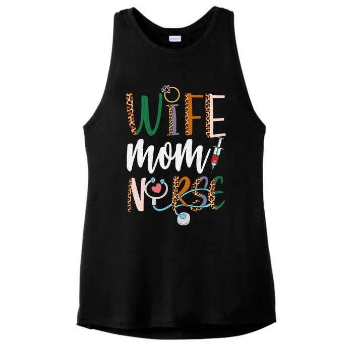 Wife Mom Nurse Women Rn Lpn Mothers Day For Nurses Ladies Tri-Blend Wicking Tank