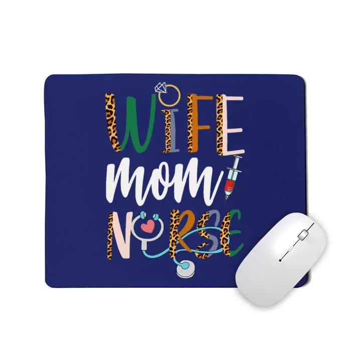 Wife Mom Nurse Women Rn Lpn Mothers Day For Nurses Mousepad