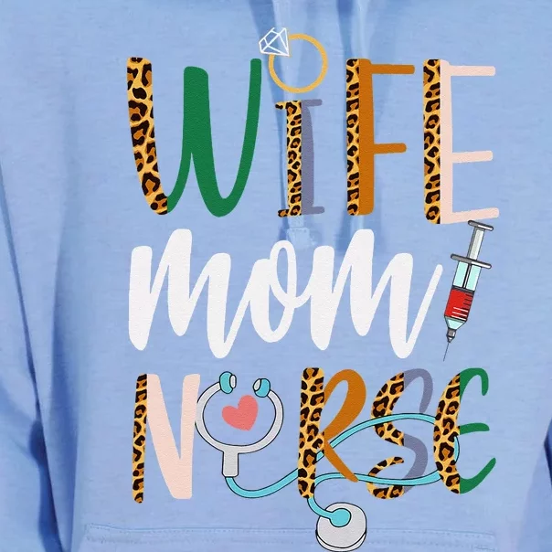 Wife Mom Nurse Women Rn Lpn Mothers Day For Nurses Unisex Surf Hoodie