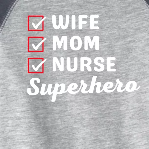 Wife Mom Nurse Superhero MotherS Day Cool Gift Toddler Fine Jersey T-Shirt