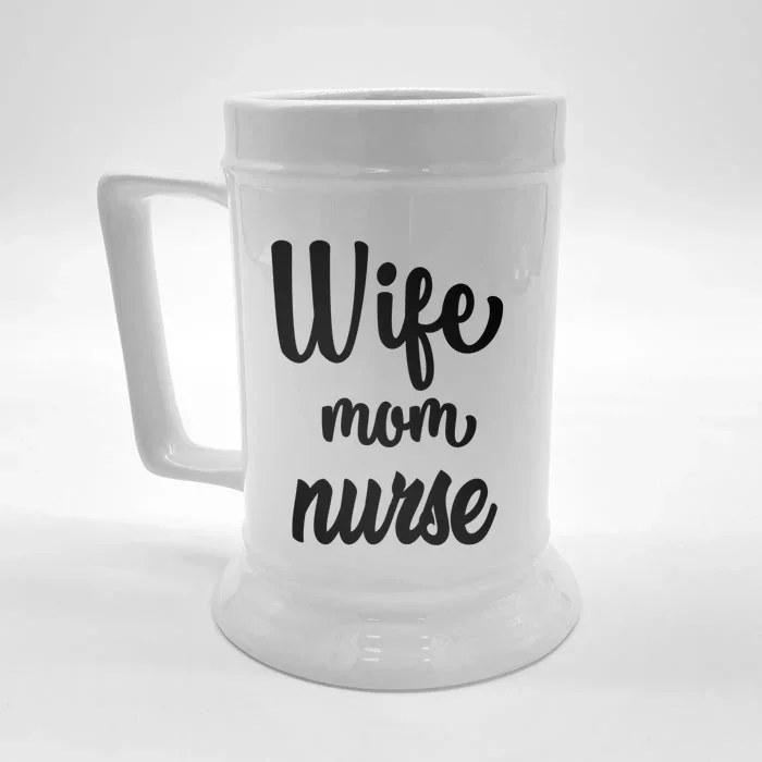 Wife Mom Nurse Gift Front & Back Beer Stein