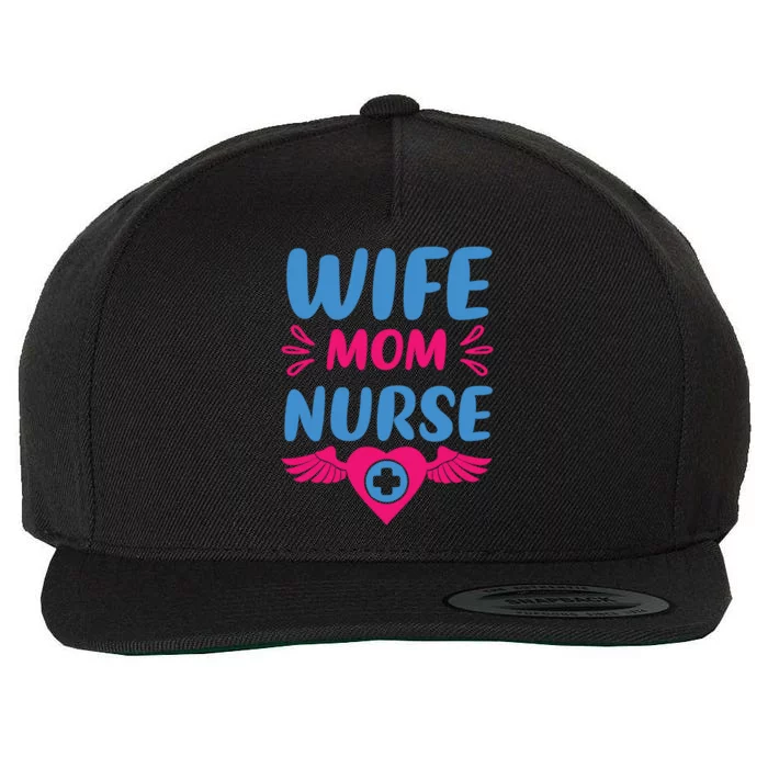 Wife Mom Nurse Nurses Rn Nurse Gift Wool Snapback Cap