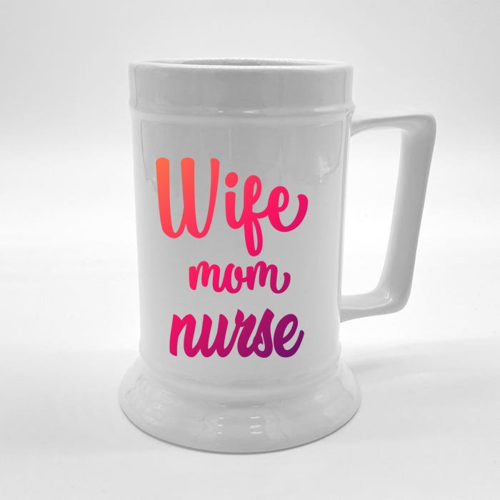 Wife Mom Nurse Gift Front & Back Beer Stein