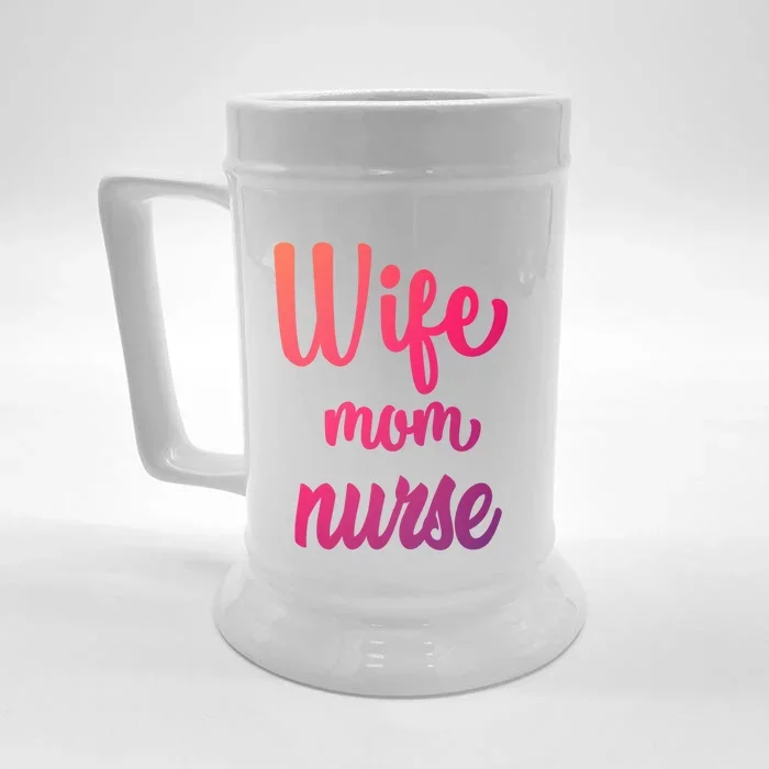 Wife Mom Nurse Gift Front & Back Beer Stein