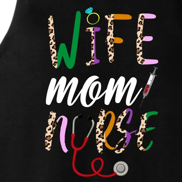 Wife Mom Nurse Cheetah Ladies Tri-Blend Wicking Tank