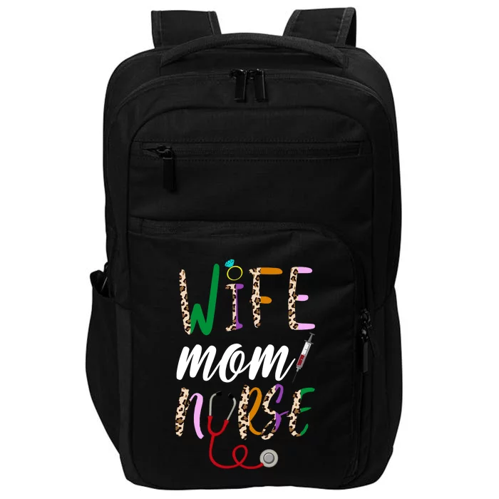 Wife Mom Nurse Cheetah Impact Tech Backpack