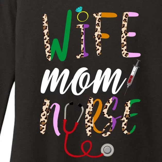 Wife Mom Nurse Cheetah Womens CVC Long Sleeve Shirt