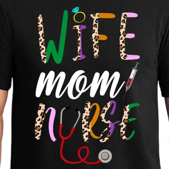 Wife Mom Nurse Cheetah Pajama Set