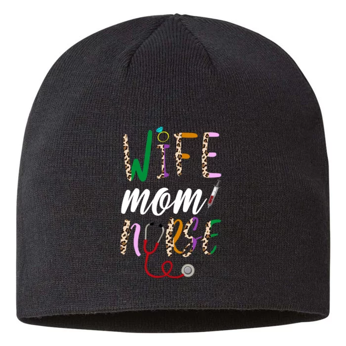 Wife Mom Nurse Cheetah 8 1/2in Sustainable Knit Beanie