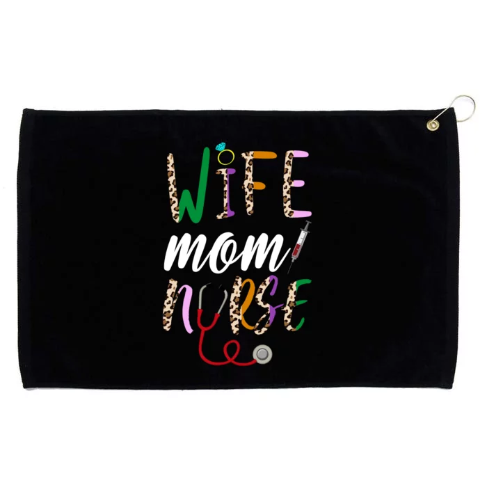 Wife Mom Nurse Cheetah Grommeted Golf Towel