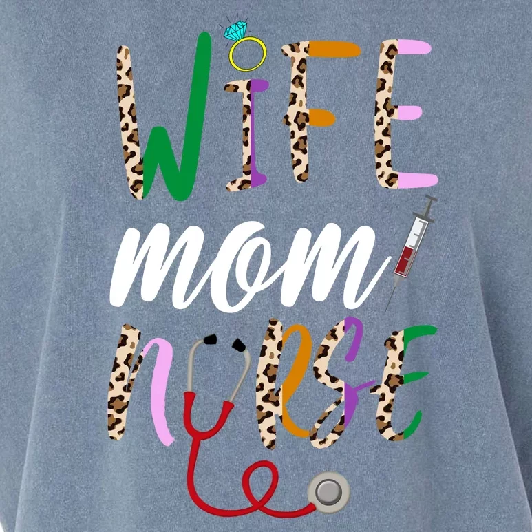 Wife Mom Nurse Cheetah Garment-Dyed Women's Muscle Tee