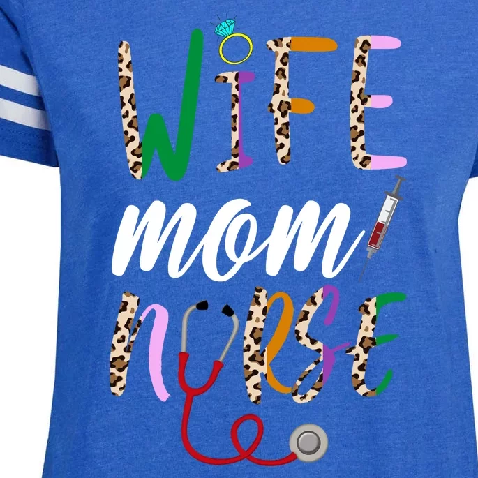 Wife Mom Nurse Cheetah Enza Ladies Jersey Football T-Shirt