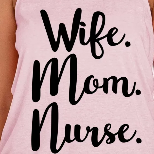 Wife Mom Nurse Mothers Day Funny Gift For Mommy Rn Fun Great Gift Women's Knotted Racerback Tank