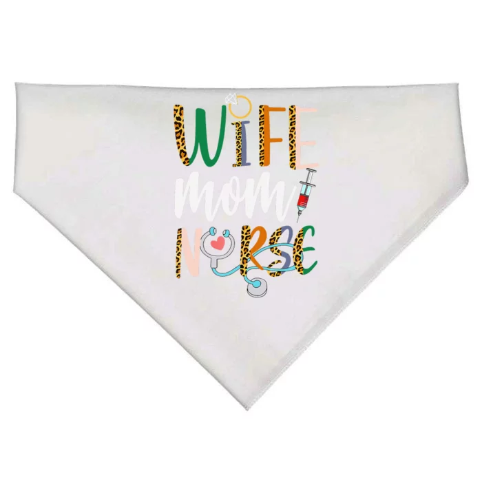 Wife Mom Nurse Wo RN LPN Mothers Day Gift For Nurses USA-Made Doggie Bandana