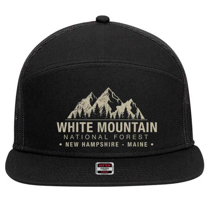 White Mountain National Forest New Hampshire Maine 7 Panel Mesh Trucker Snapback Hat