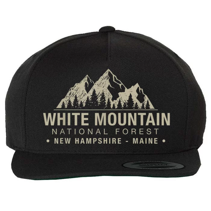 White Mountain National Forest New Hampshire Maine Wool Snapback Cap