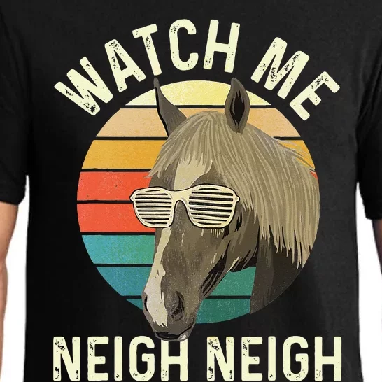 Watch Me Neigh Neigh Horse Lover Equestrian Horse Rider Pajama Set