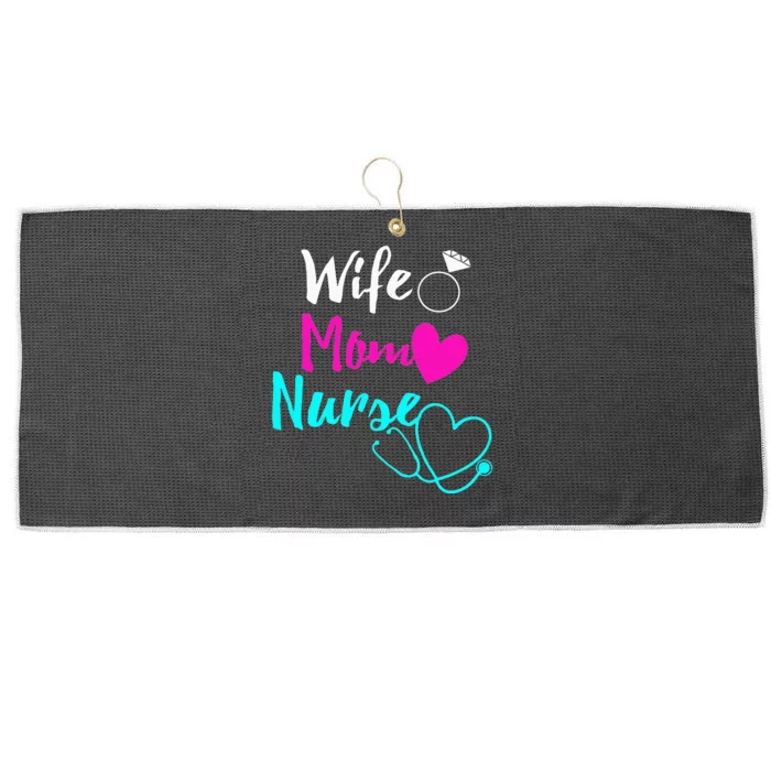 Wife Mom Nurse RN LPN Mothers Day Gift For Nurses Large Microfiber Waffle Golf Towel