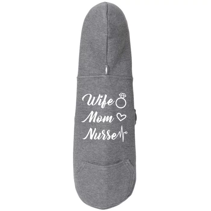 Wife Mom Nurse Cute Gift Doggie 3-End Fleece Hoodie