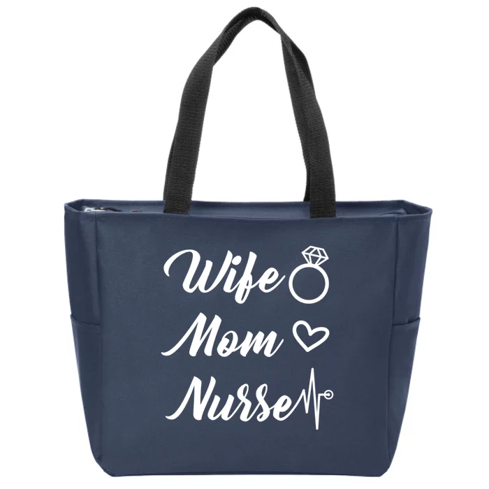 Wife Mom Nurse Cute Gift Zip Tote Bag