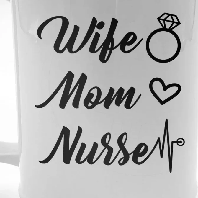 Wife Mom Nurse Cute Gift Front & Back Beer Stein