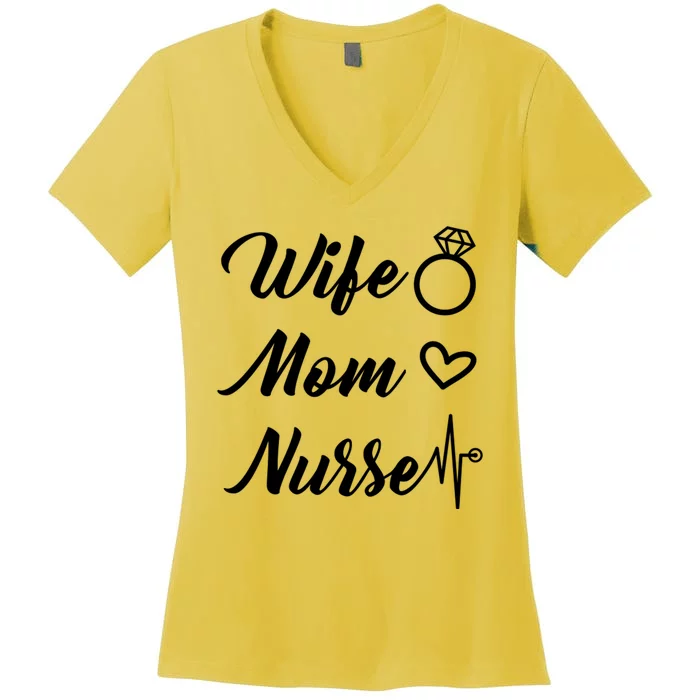 Wife Mom Nurse Cute Gift Women's V-Neck T-Shirt