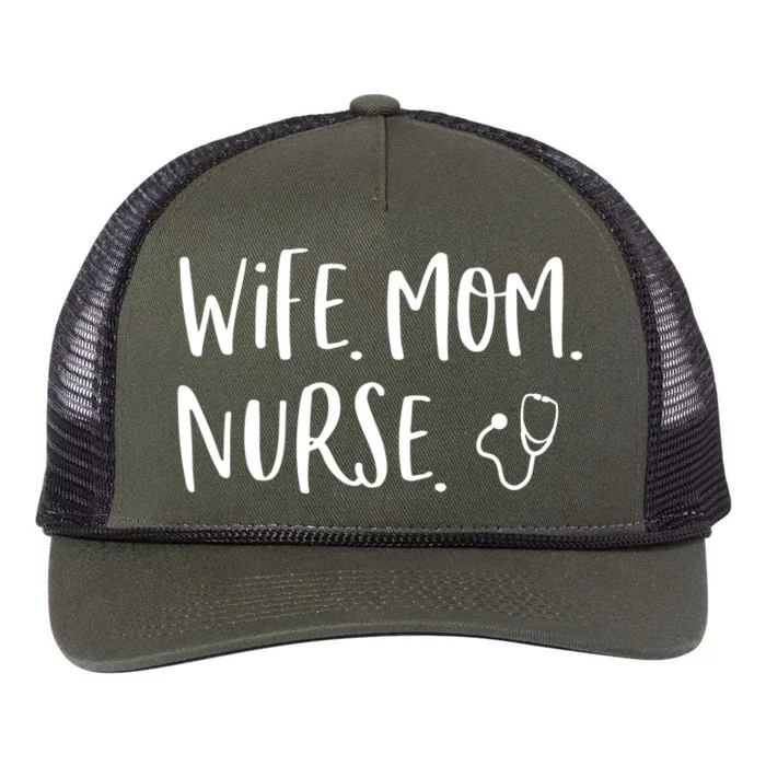 Wife Mom Nurse Mother's Day Gift National Nurses Week Gift Retro Rope Trucker Hat Cap