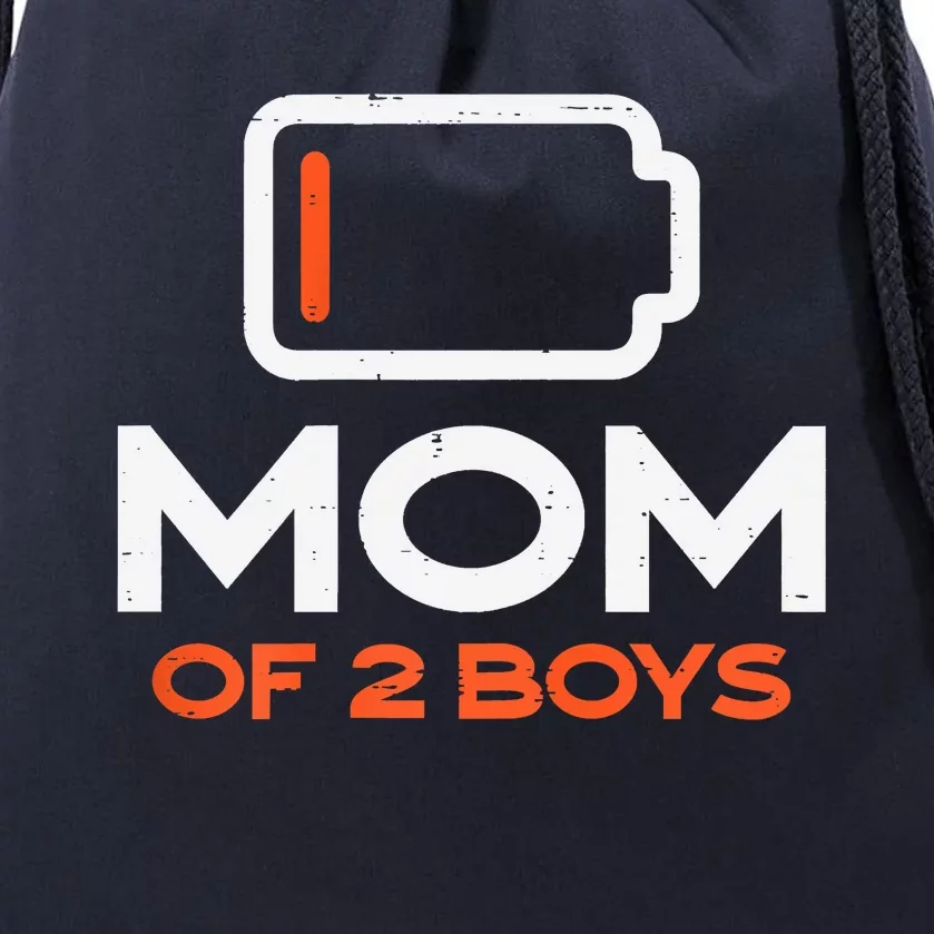 Womens Mom Of 2 Low Battery Funny Mothers Day Mama Mommy Women Drawstring Bag