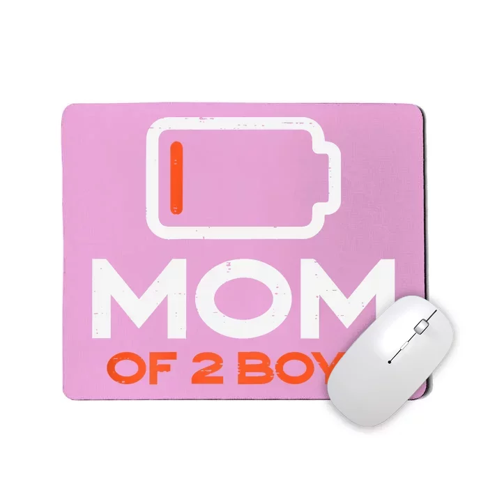 Womens Mom Of 2 Low Battery Funny Mothers Day Mama Mommy Women Mousepad