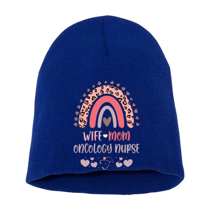 Wife Mom Oncology Nurse Strong As A Mother Nurse Mom Mother' Gift Short Acrylic Beanie