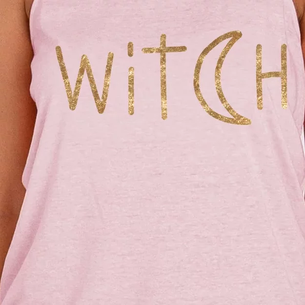 Witch Moon October Halloween Women's Knotted Racerback Tank