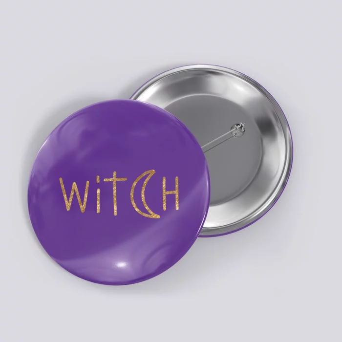 Witch Moon October Halloween Button