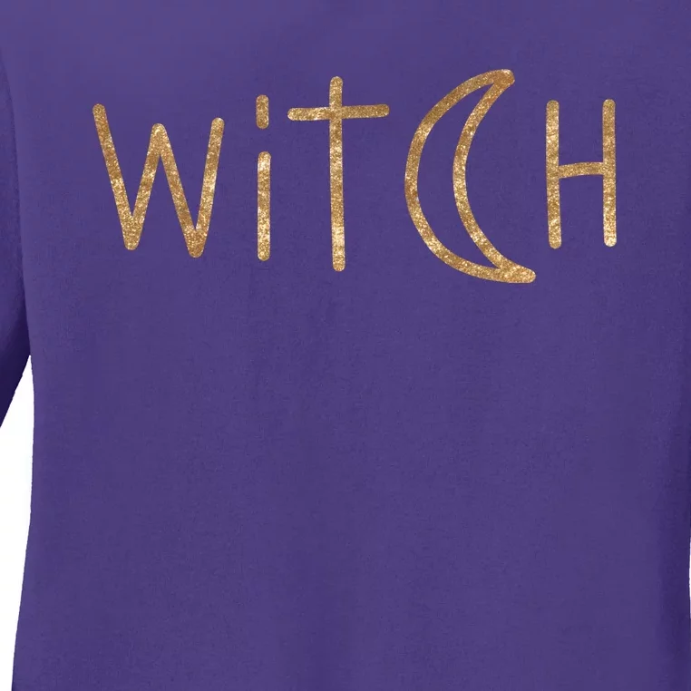 Witch Moon October Halloween Ladies Long Sleeve Shirt