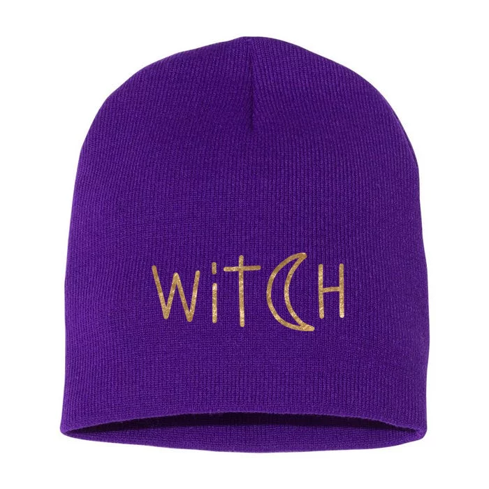 Witch Moon October Halloween Short Acrylic Beanie