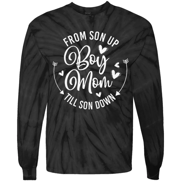 Womens Mothers Of Little Work From Son Up To Son Down Tie-Dye Long Sleeve Shirt