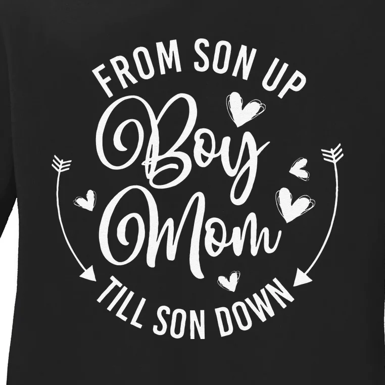 Womens Mothers Of Little Work From Son Up To Son Down Ladies Long Sleeve Shirt