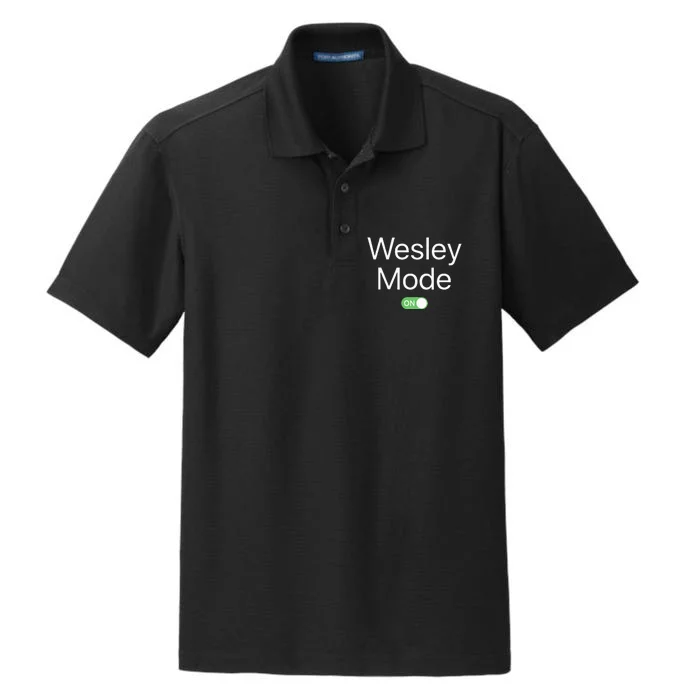 Wesley Mode On First Name Smartphone Design Novelty Dry Zone Grid Performance Polo