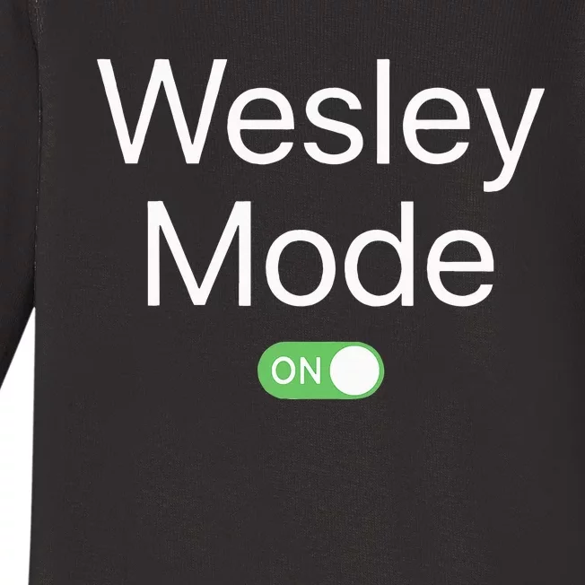 Wesley Mode On First Name Smartphone Design Novelty Baby Long Sleeve Bodysuit