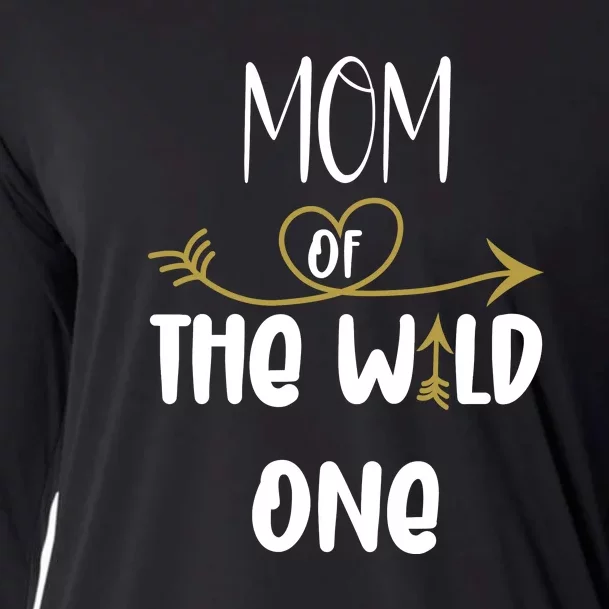 Womens Mom Of The Wild One 1st Birthday First Thing Mommy Cooling Performance Long Sleeve Crew