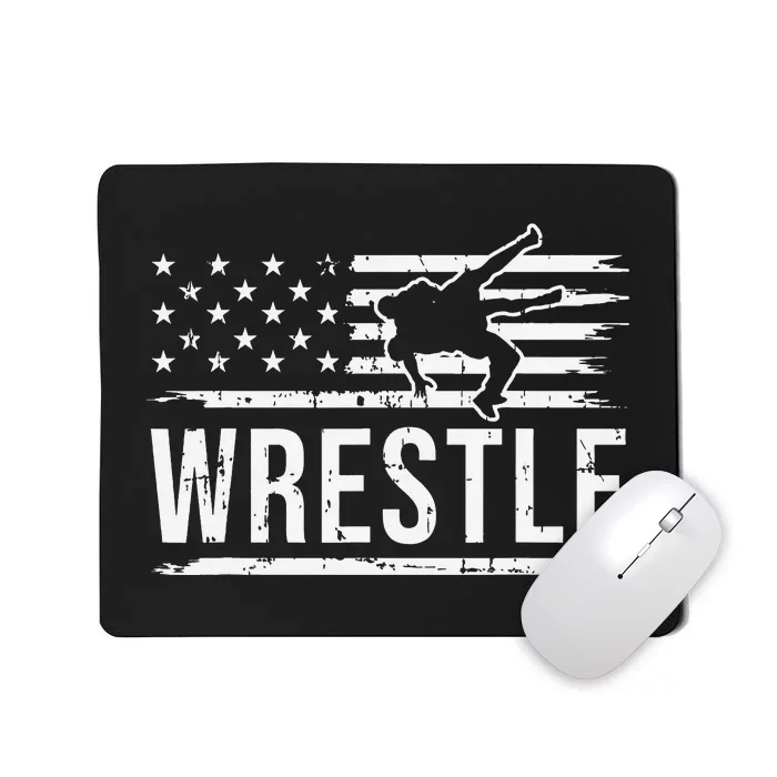 wrestling MMA patriotic flag theme for wrestler graphic Mousepad