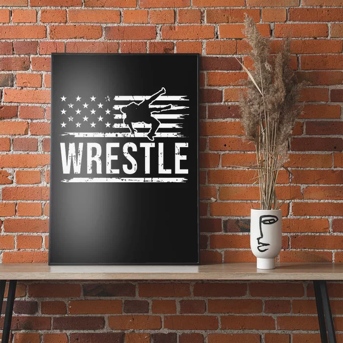 wrestling MMA patriotic flag theme for wrestler graphic Poster