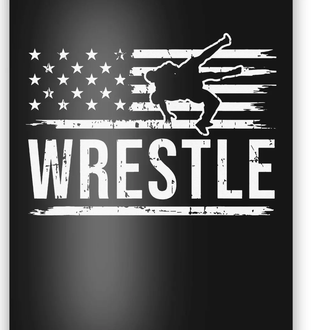 wrestling MMA patriotic flag theme for wrestler graphic Poster