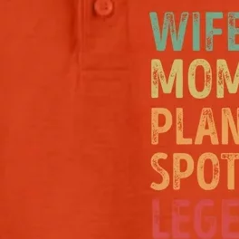 Wife Mom Plane Spotting Legend Gift Dry Zone Grid Performance Polo