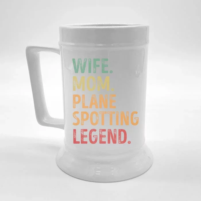 Wife Mom Plane Spotting Legend Gift Front & Back Beer Stein