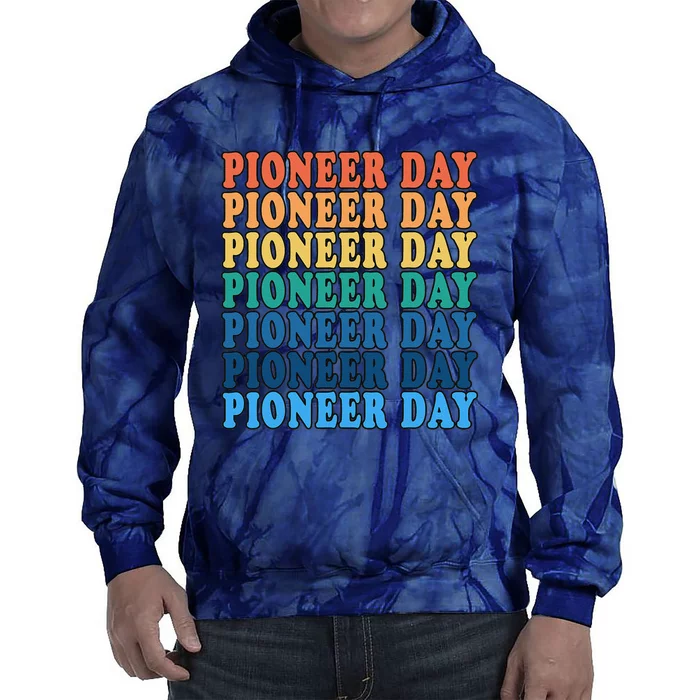 Women's Mormon Pioneers Day Celebration Retro Utah Tie Dye Hoodie