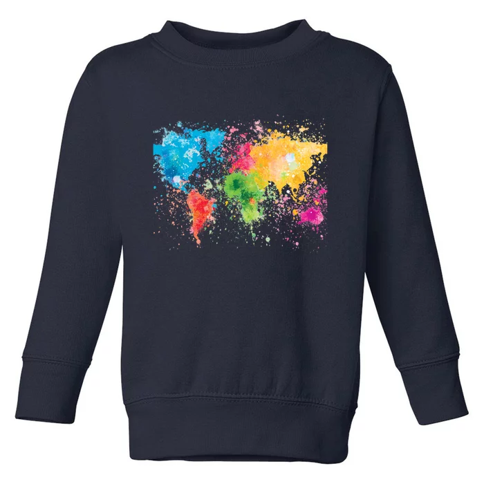 World Map Painting Toddler Sweatshirt