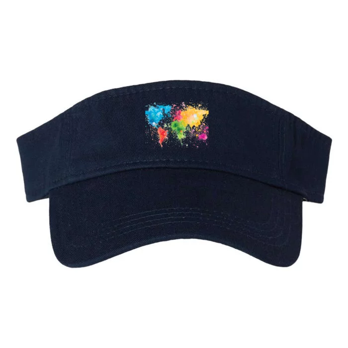 World Map Painting Valucap Bio-Washed Visor