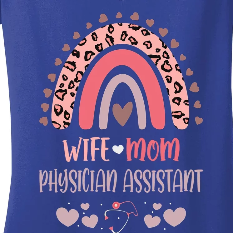 Wife Mom Physician Assistant Strong As A Mother Nurse Mom Mo Gift Women's V-Neck T-Shirt