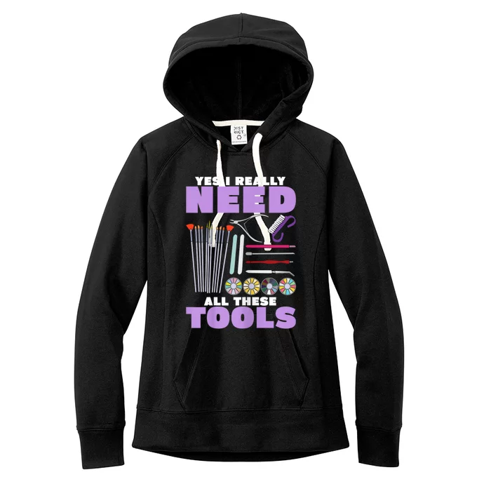 Womens Manicurist Pedicurist For Nail Artists Funny Tools Women's Fleece Hoodie